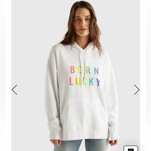 Lucky Brand🍀 Pride “Born Lucky” Gender Neutral Hoodie, Size S - Picture 2 of 16